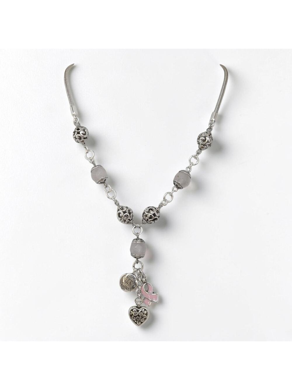 Brighton Power Of Pink Breast Cancer Awareness Charm Necklace Pink Quartz